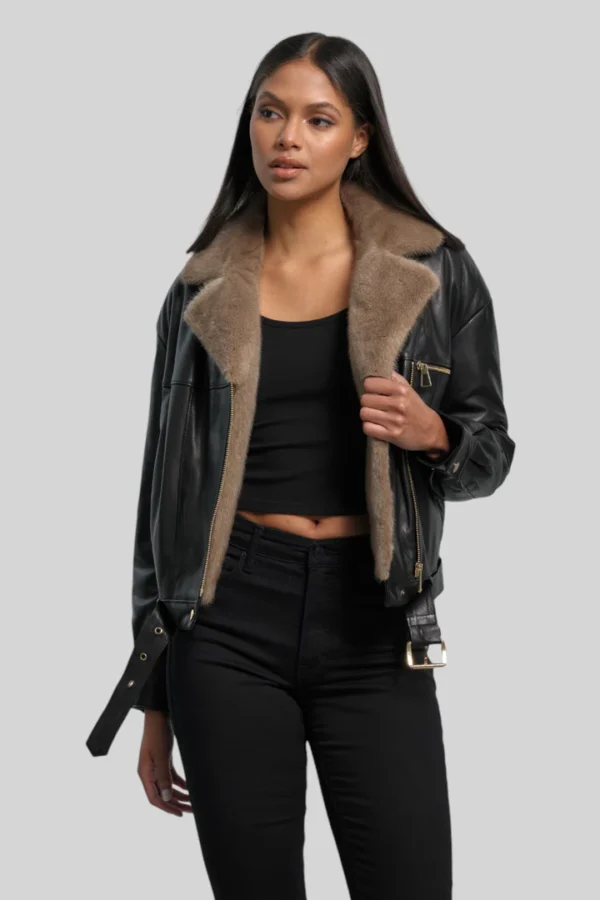 Sophie Classic Leather Bomber - Image 16