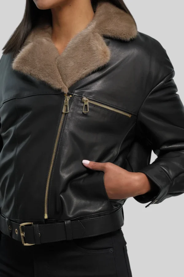 Sophie Classic Leather Bomber - Image 14