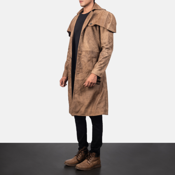 Deux Brown Leather Duster - Image 2