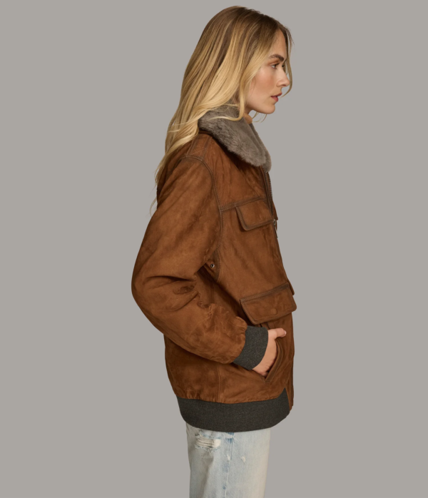 Chelsea Bomber With Faux Fur Collar - Image 6