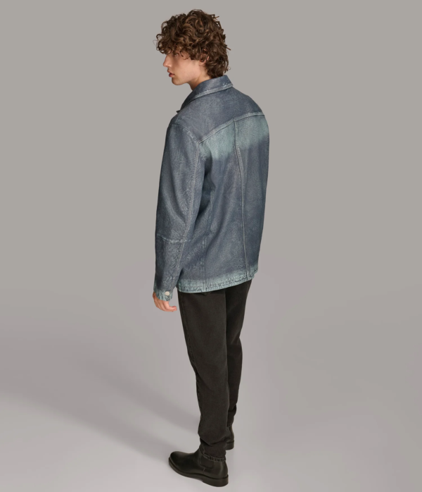 Nolan Denim Leather Shirt Jacket - Image 4