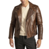Mens Distressed Brown Leather Motorcycle Jacket