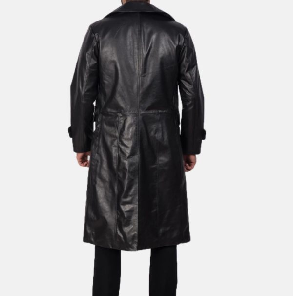 Clarent Black Leather Coat - Image 3