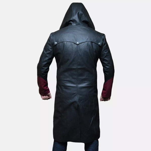 Devil Black Leather Coat - Image 4