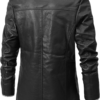 Men's Faux Pu Leather Jacket Fleece Sherpa Lined Long Trench Coats Heavyweight Button Up Fur Collar Motorbike Jacket - Image 4
