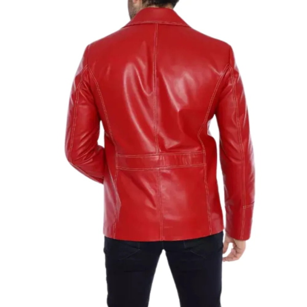 Fight Club Tyler Red Leather Jacket - Image 4