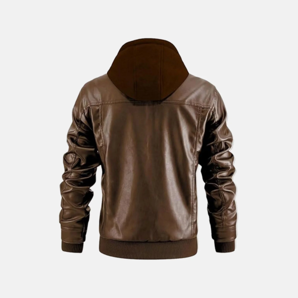 Metro Hooded Vintage Leather Jacket - Image 3