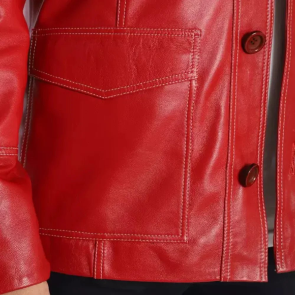 Fight Club Tyler Red Leather Jacket - Image 2