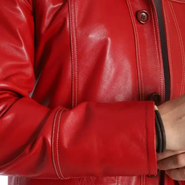 Fight Club Tyler Red Leather Jacket - Image 3