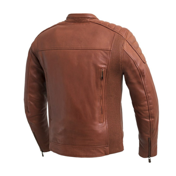 Crusader Men's Motorcycle Leather Jacket - Image 2